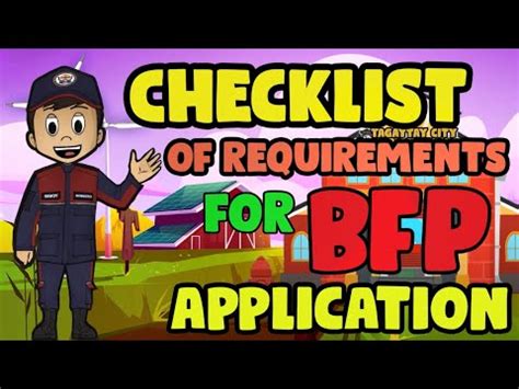 CHECKLIST OF REQUIREMENTS FOR BFP APPLICATION.